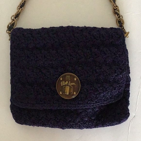 ELLIOT LUCCA NAVY BLUE CROCHET SHOULDER BAG - Picture 4 of 16